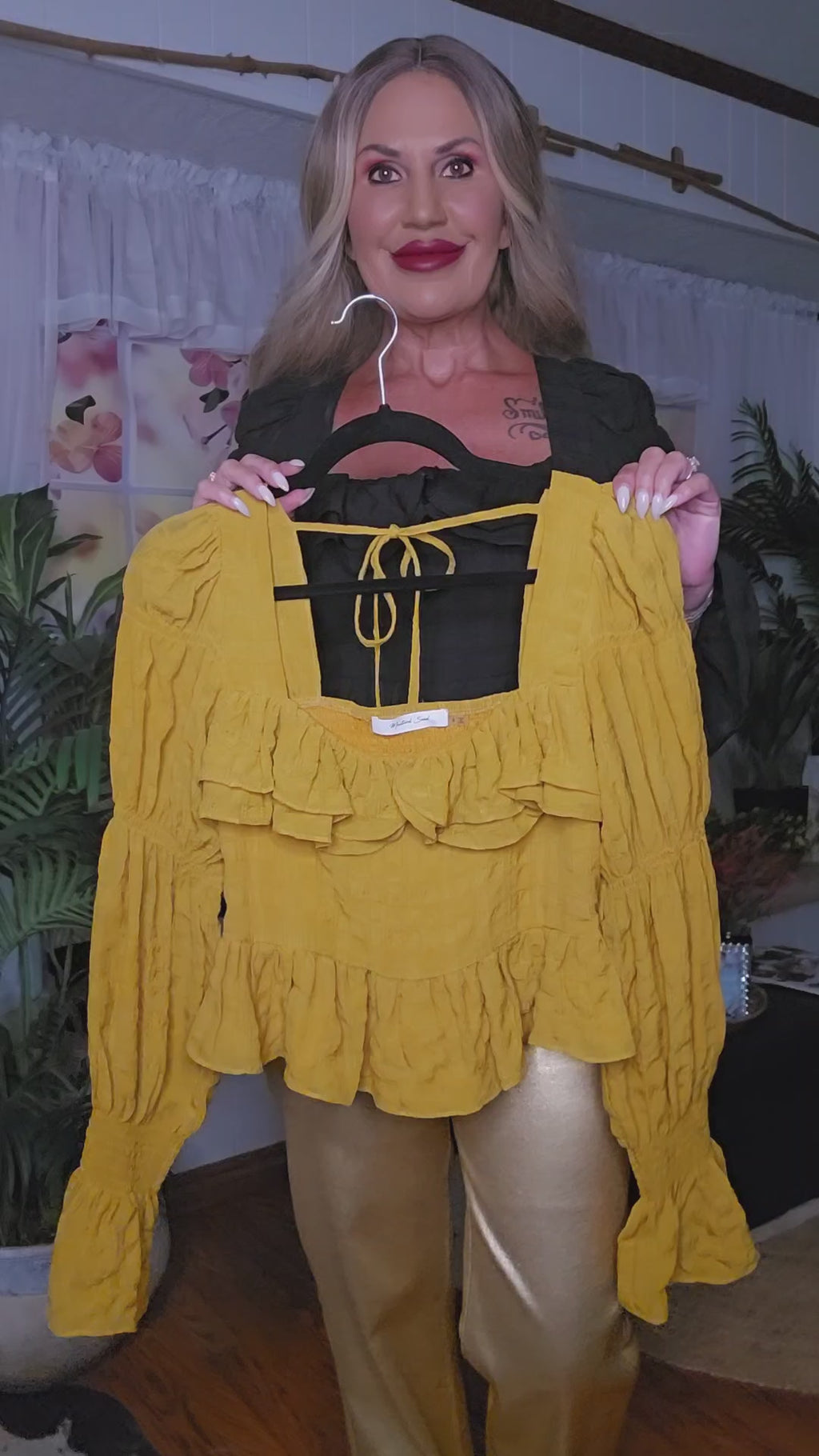 Boho Shirred Smocked Peplum Top