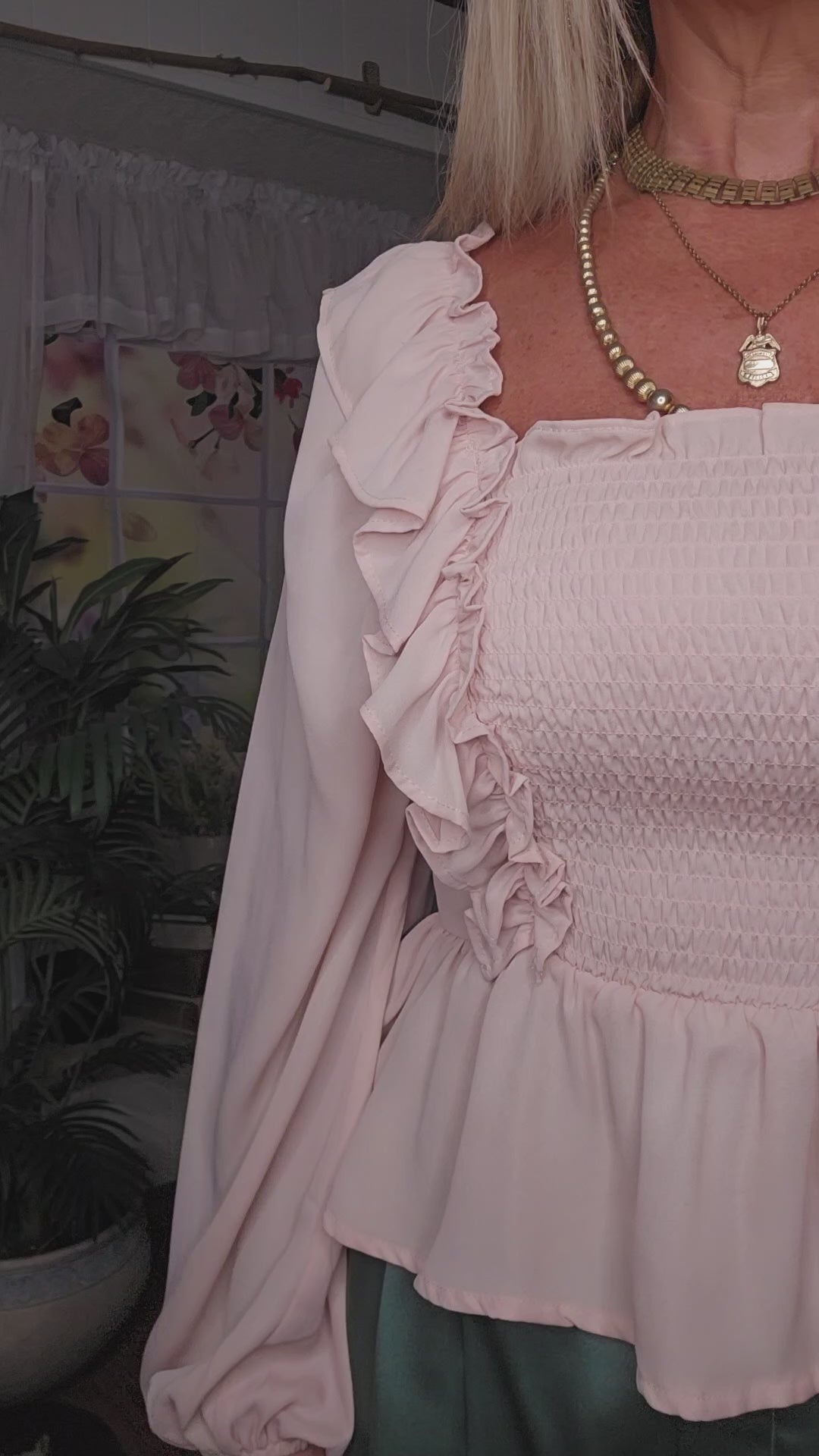 Long Sleeves Peplum Blouse