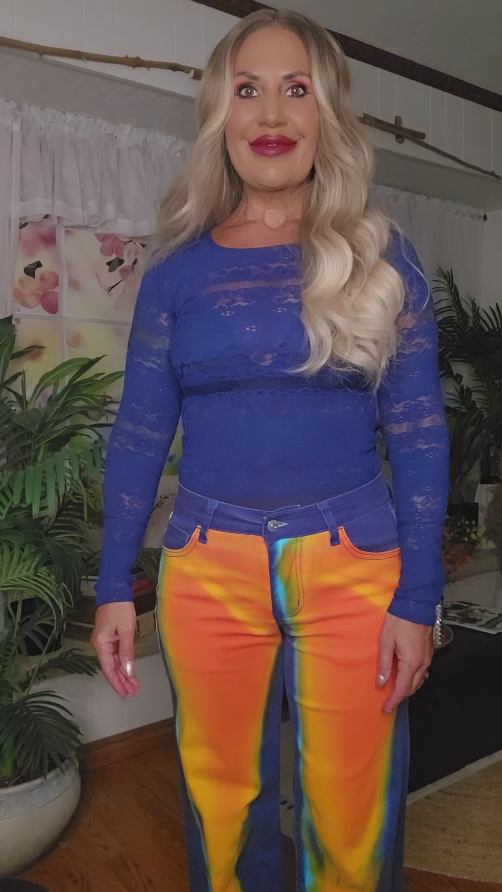 Vibrant Tie-Dye Wide Leg Jeans