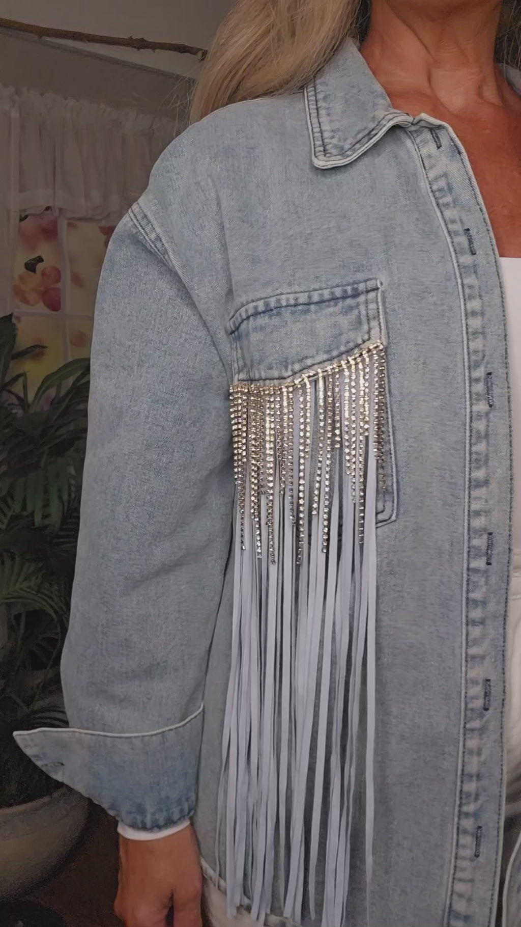 Jean Shacket with Fringe Detail