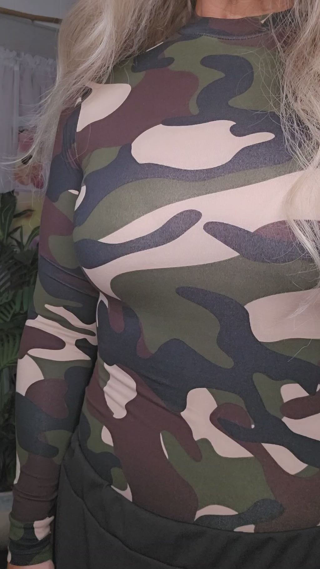 Camouflage Long Sleeves Bodysuit