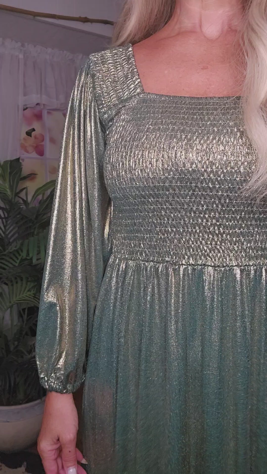 Greenish-Gold Metallic Dress