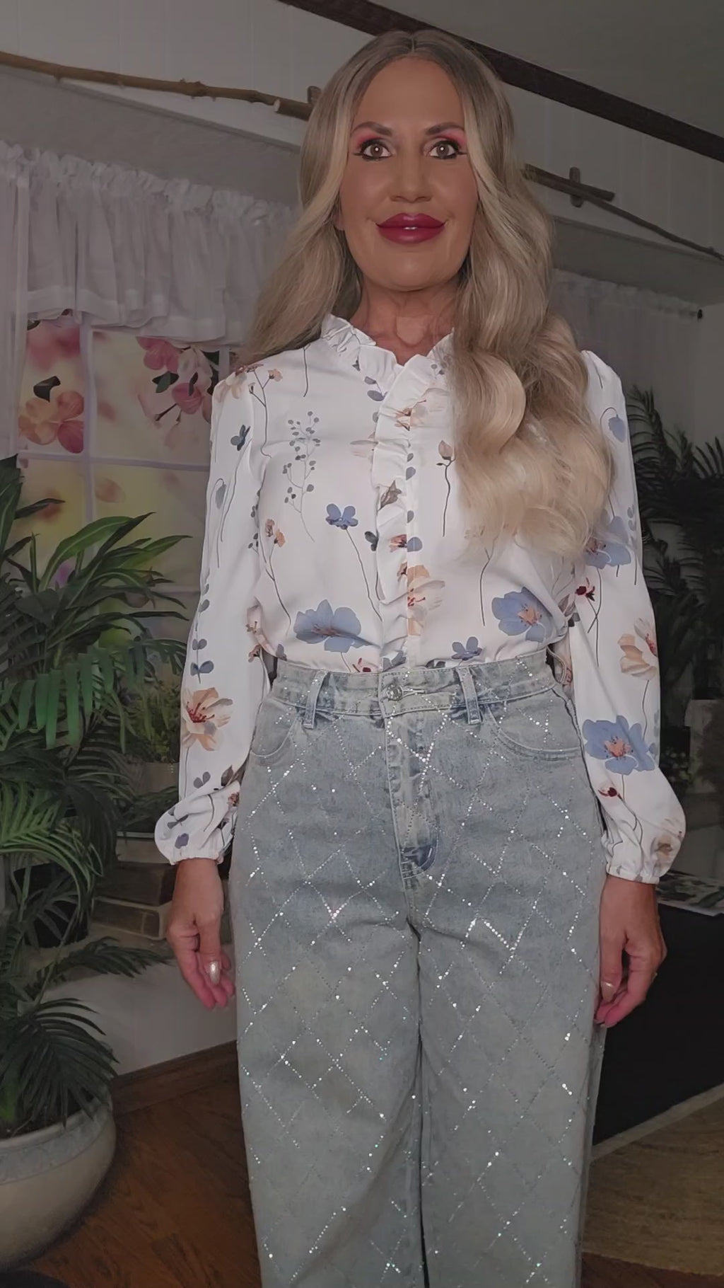 Embellished Wide Leg Jeans