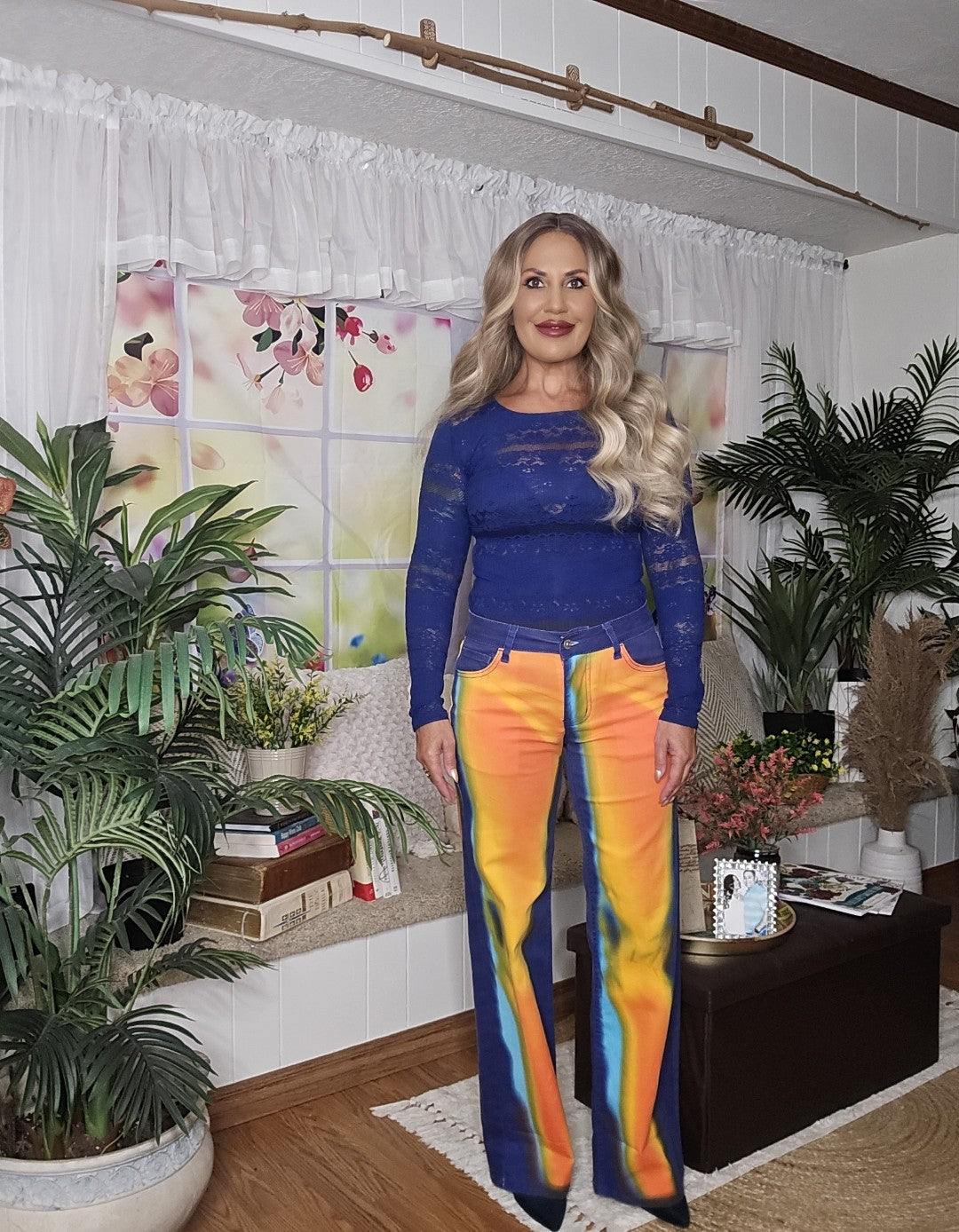 Vibrant Tie-Dye Wide Leg Jeans